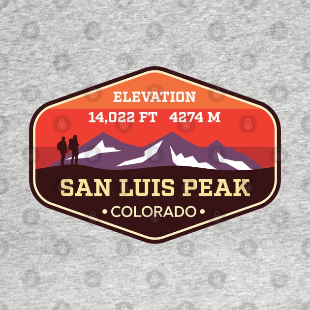 San Luis Peak Colorado - 14ers Mountain Climbing Badge by TGKelly
